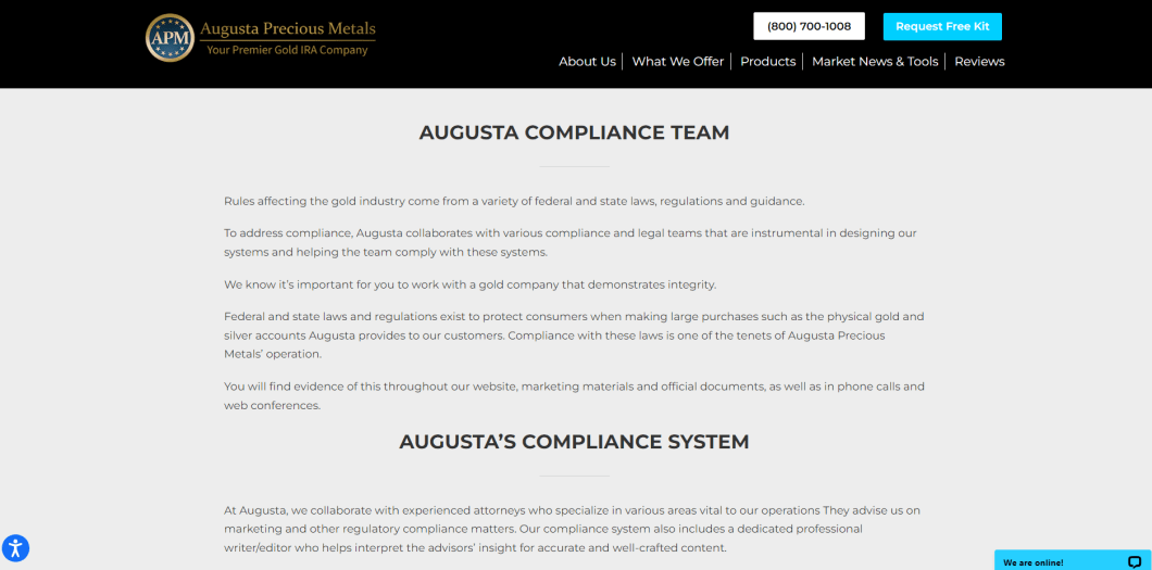 Augusta Precious Metals Compliance