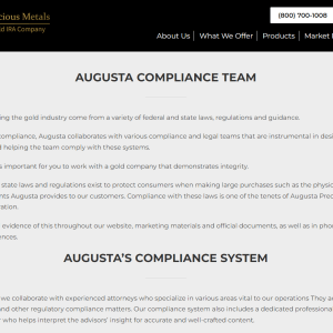 Augusta Precious Metals Compliance