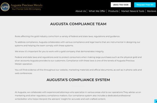Augusta Precious Metals Compliance
