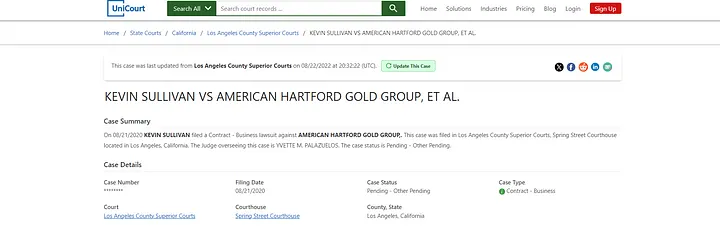 American Hartford Gold Kevin Sullivan Lawsuit