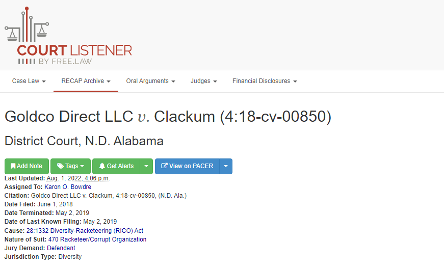 Goldco Direct LLC v. Clackum