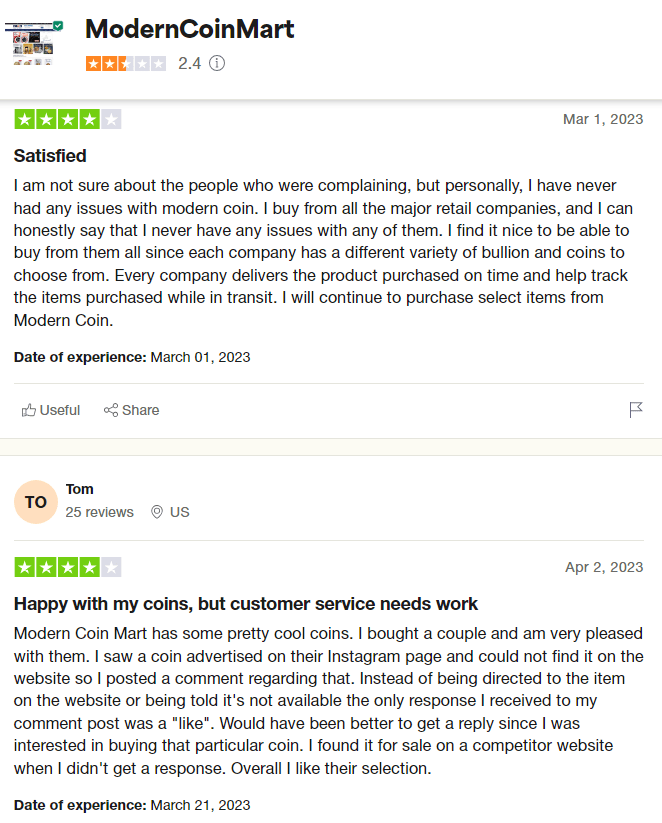 Modern Coin Mart Trustpilot Reviews